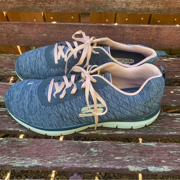 Skechers Womens Flex Appeal 2.0 | Size 11 |  Navy / Pink - Picture 3 of 9